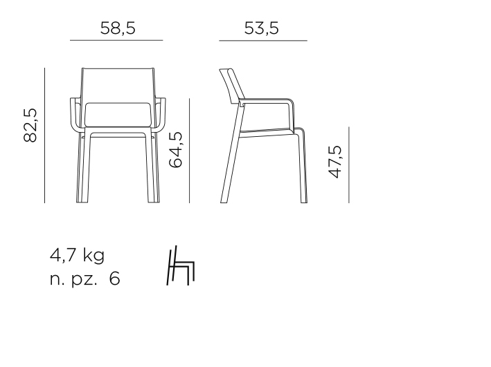Trill armchair yellow/senape Nardi