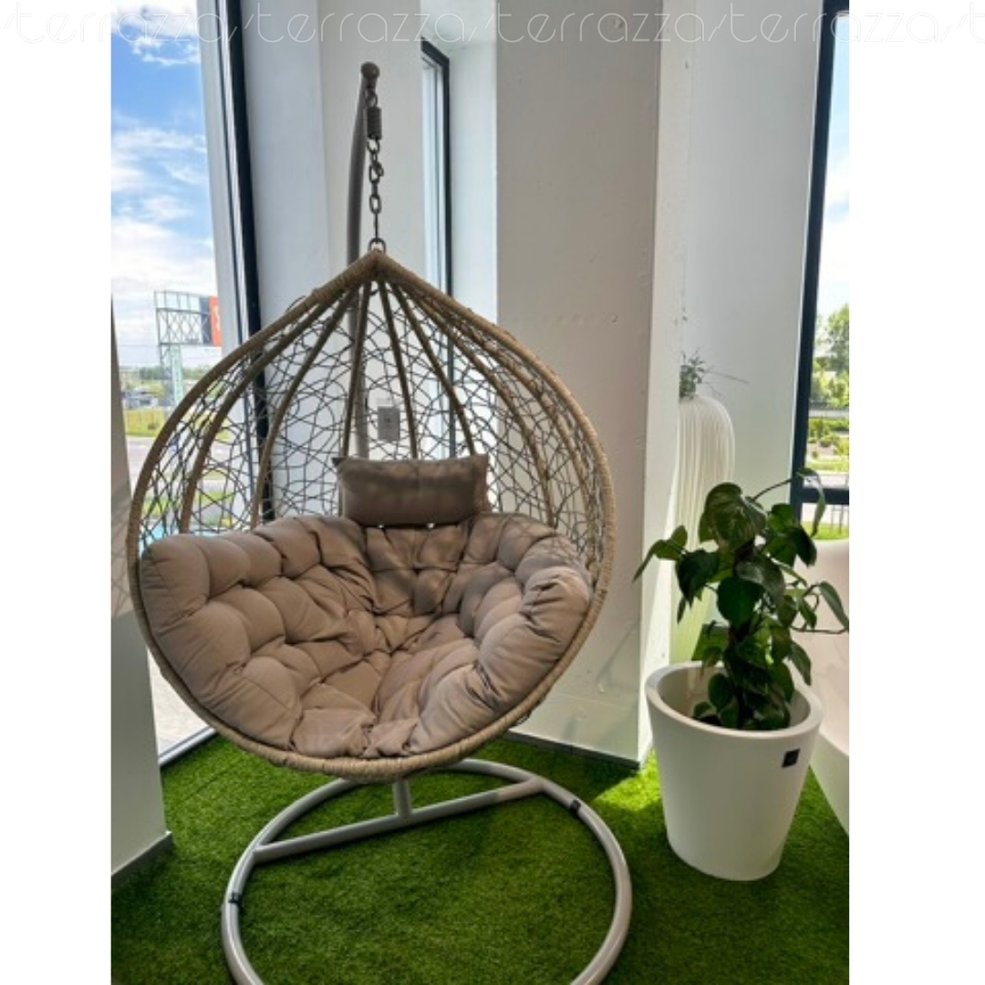 Hanging cocoon chair Amirantes grey Bizzotto