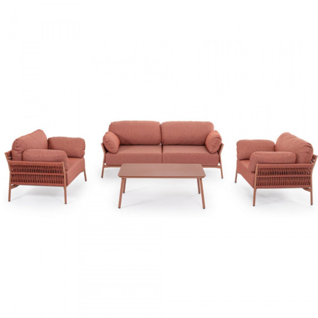Комплект диван, крісла та журнальний стіл Pardis terracotta