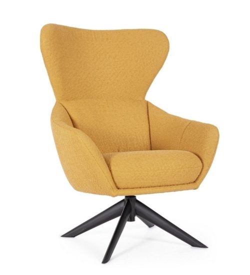 Поворотне мʼяке крісло Hailey жовте/senape