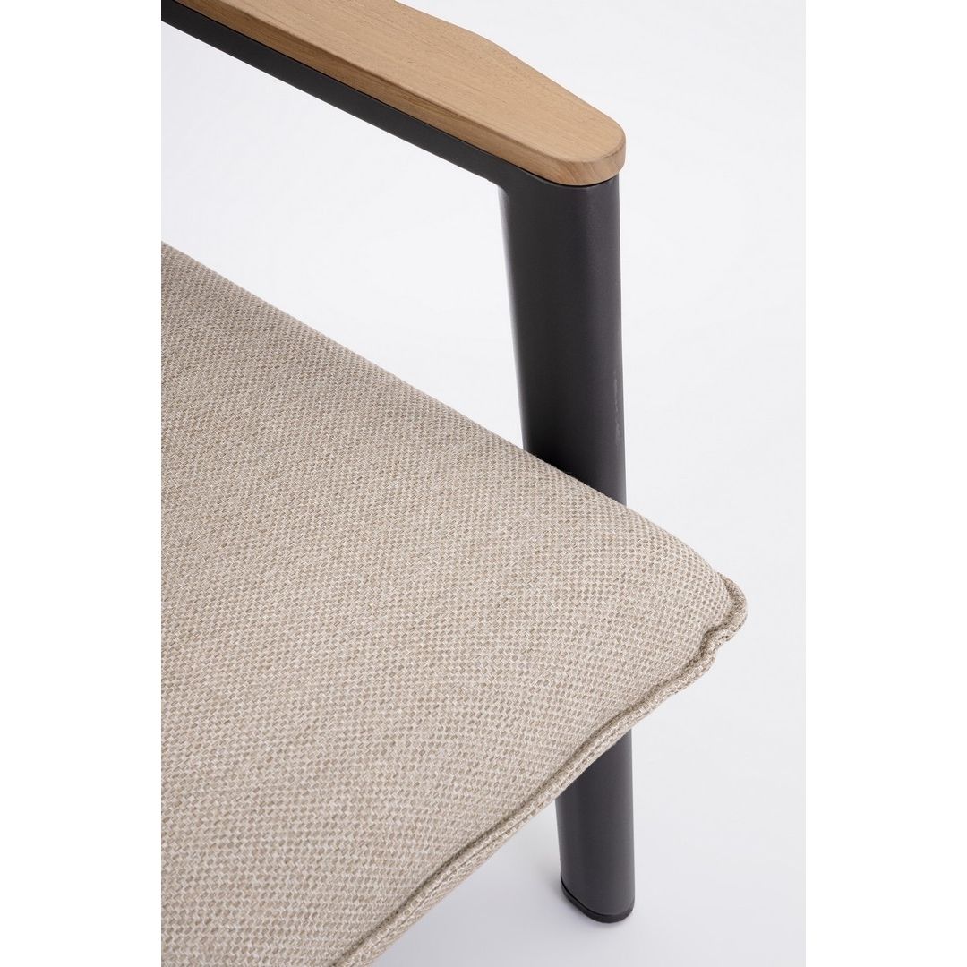 Recliner garden chair Miguel anthracite/beige Bizzotto