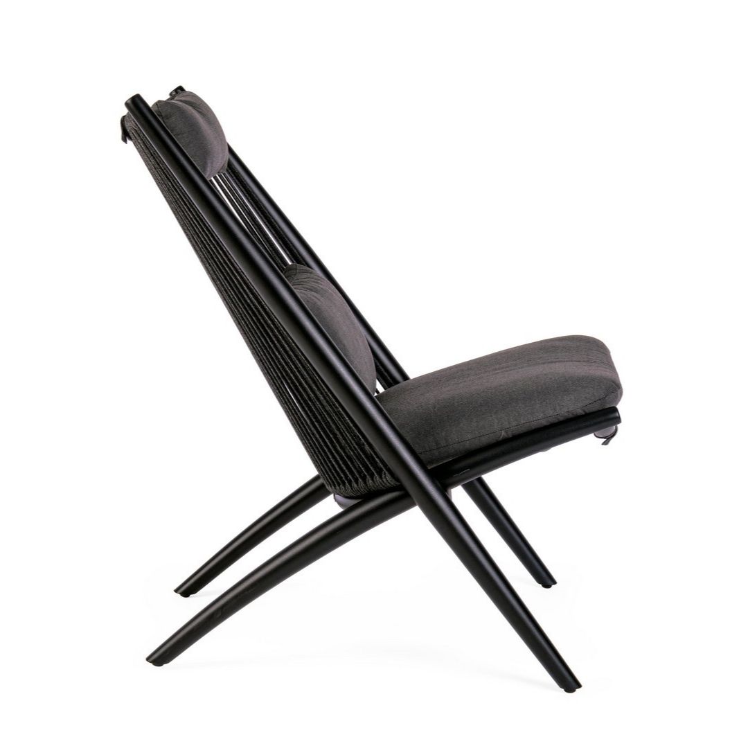 Aloha lounge armchair black/anthracite Bizzotto