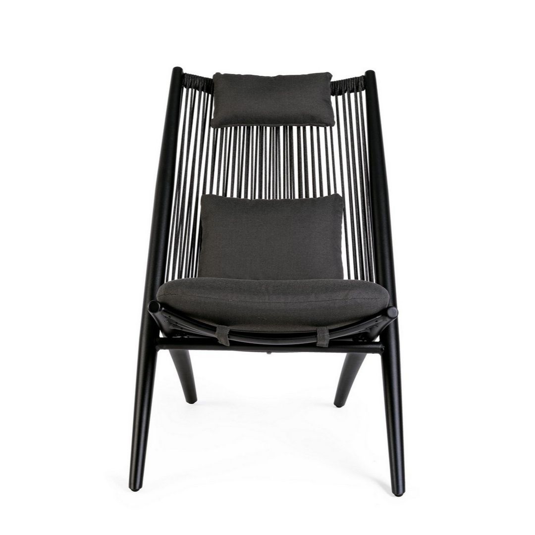 Aloha lounge armchair black/anthracite Bizzotto
