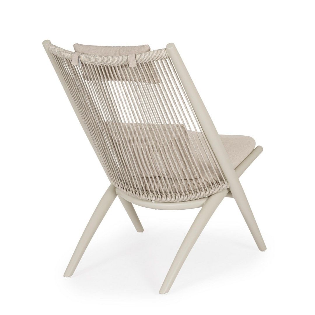 Aloha lounge armchair beige/sandshell Bizzotto