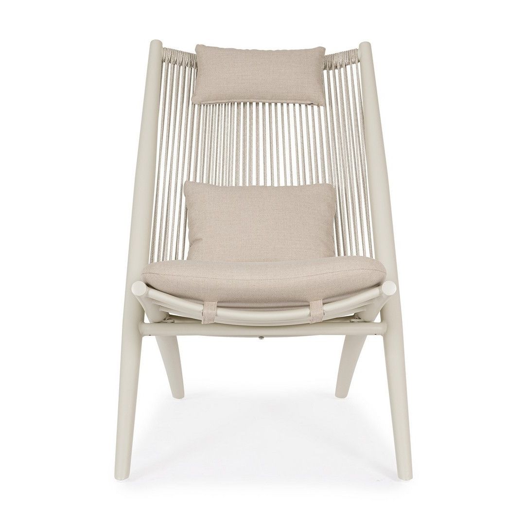 Aloha lounge armchair beige/sandshell Bizzotto