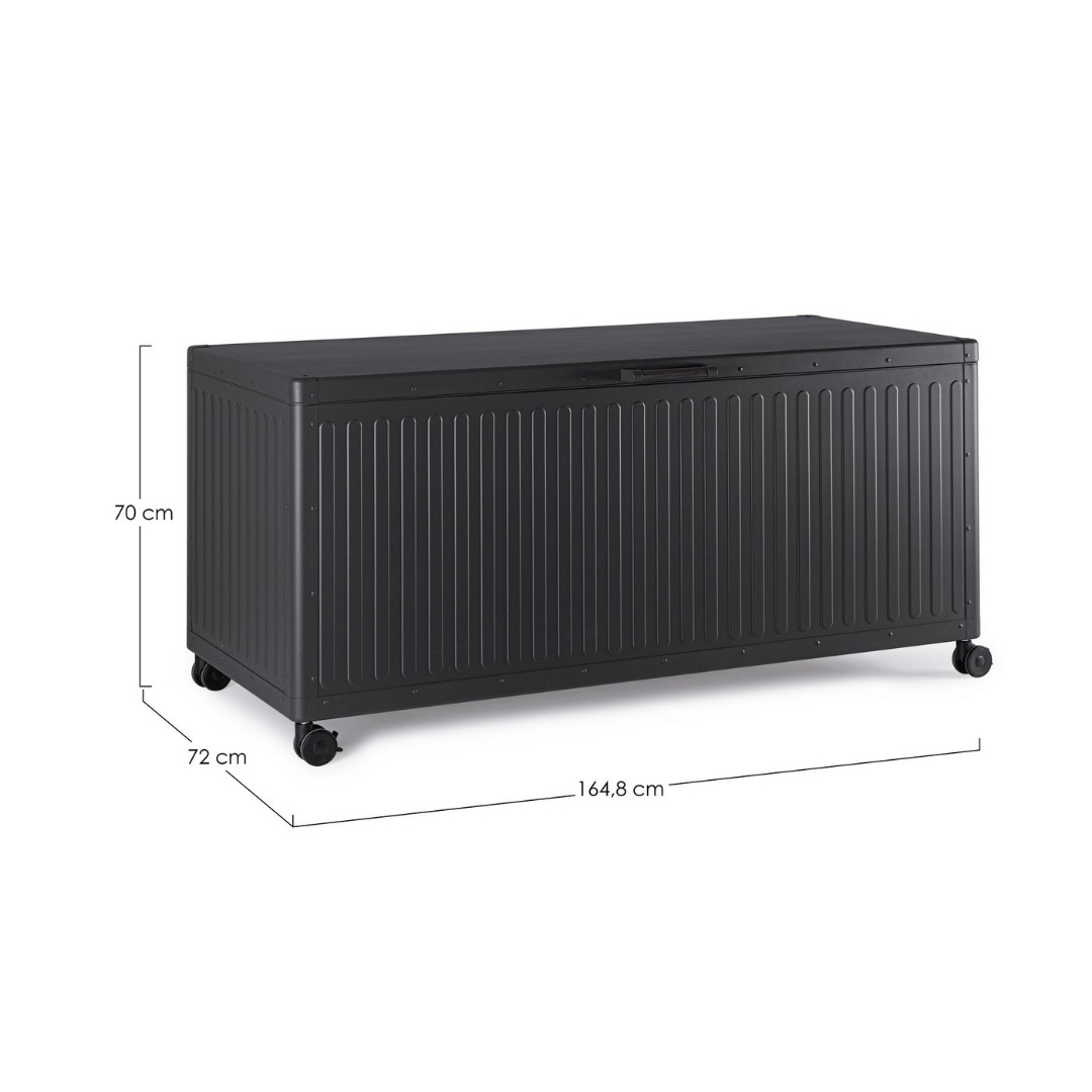 Garden storage box Ocean M 164.8x72x70 cm black/antracite Bizzotto