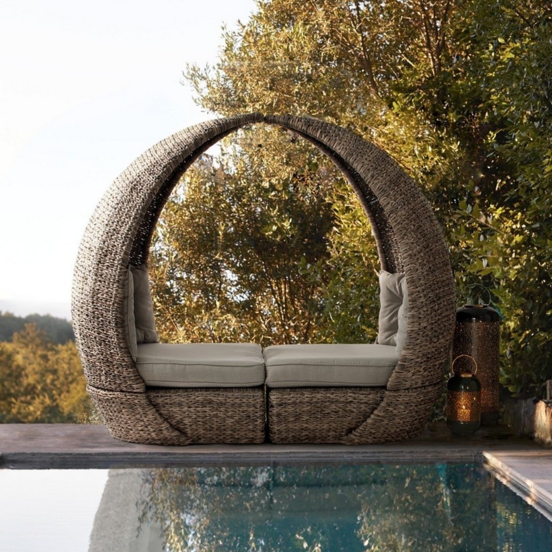 Samui beige transforming chair garden set Bizzotto