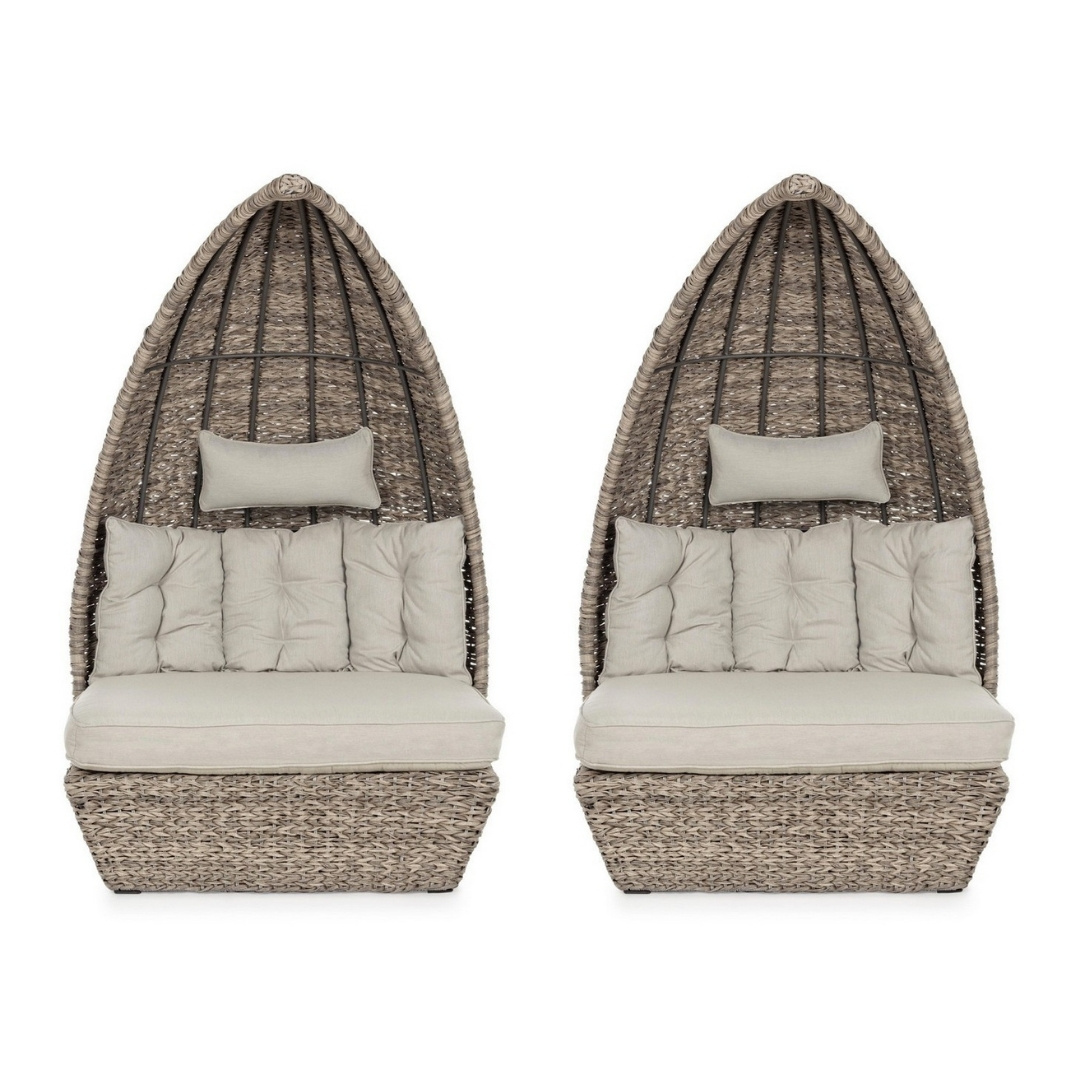 Samui beige transforming chair garden set Bizzotto