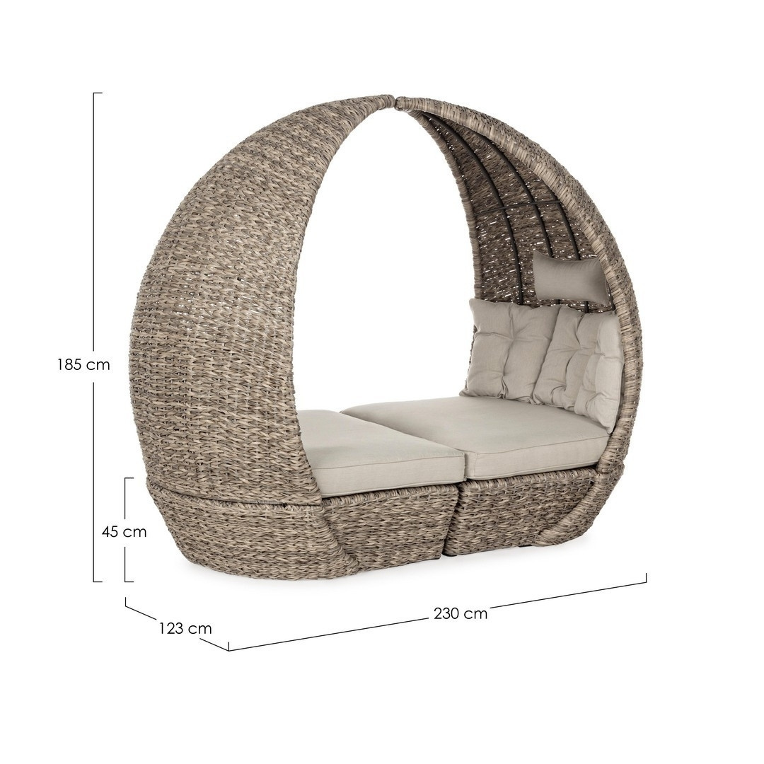 Samui beige transforming chair garden set Bizzotto