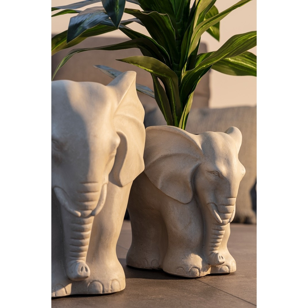 Elephant Garden Planter 27.5x22x26 cm white Bizzotto